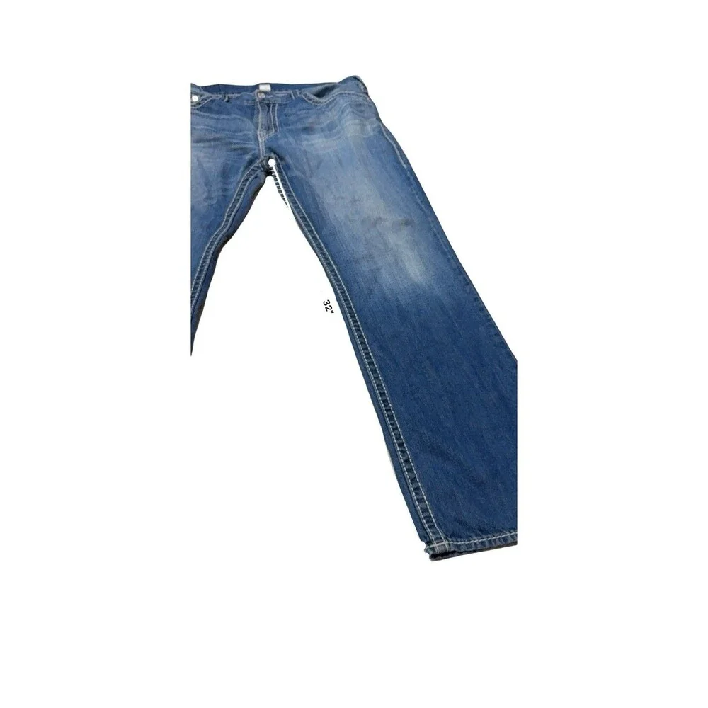 True Religion Big T Natural W/Flap Stitch Straight Leg Jean Men’s Size 38 Cotton